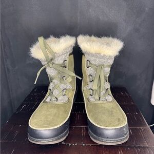 Sorel Tivoli Womens 8.5 Winter Snow Ankle Boots Waterproof Faux Fur Lined